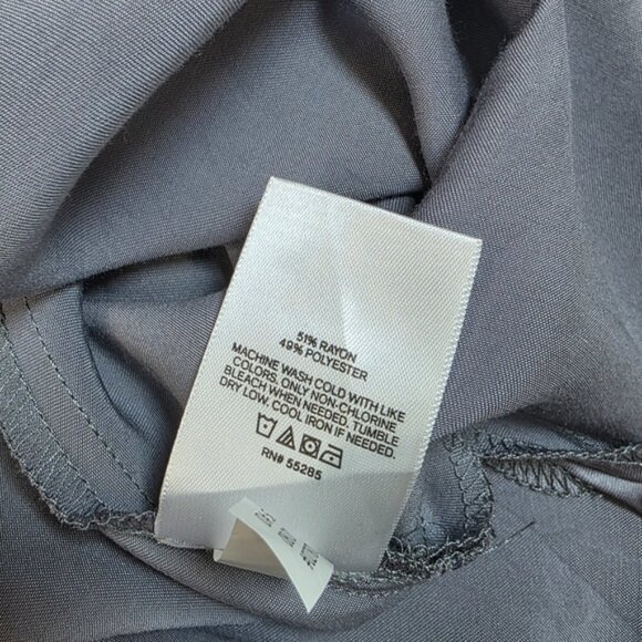 Express Elegant Gray Satin Cowl Neck Spaghetti Strap Midi Dress - Picture 10 of 10